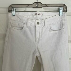 J Brand Pencil Split Leg White Jeans